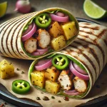 Karibi jerk csirkés wrap ananásszal és lime-mal