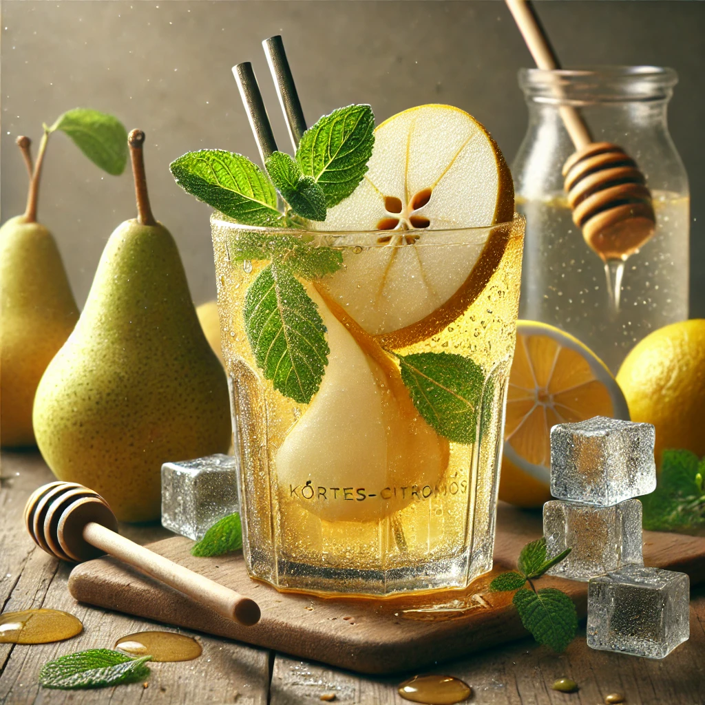 Frissítő és természetes házi limonádé körtével és citrommal