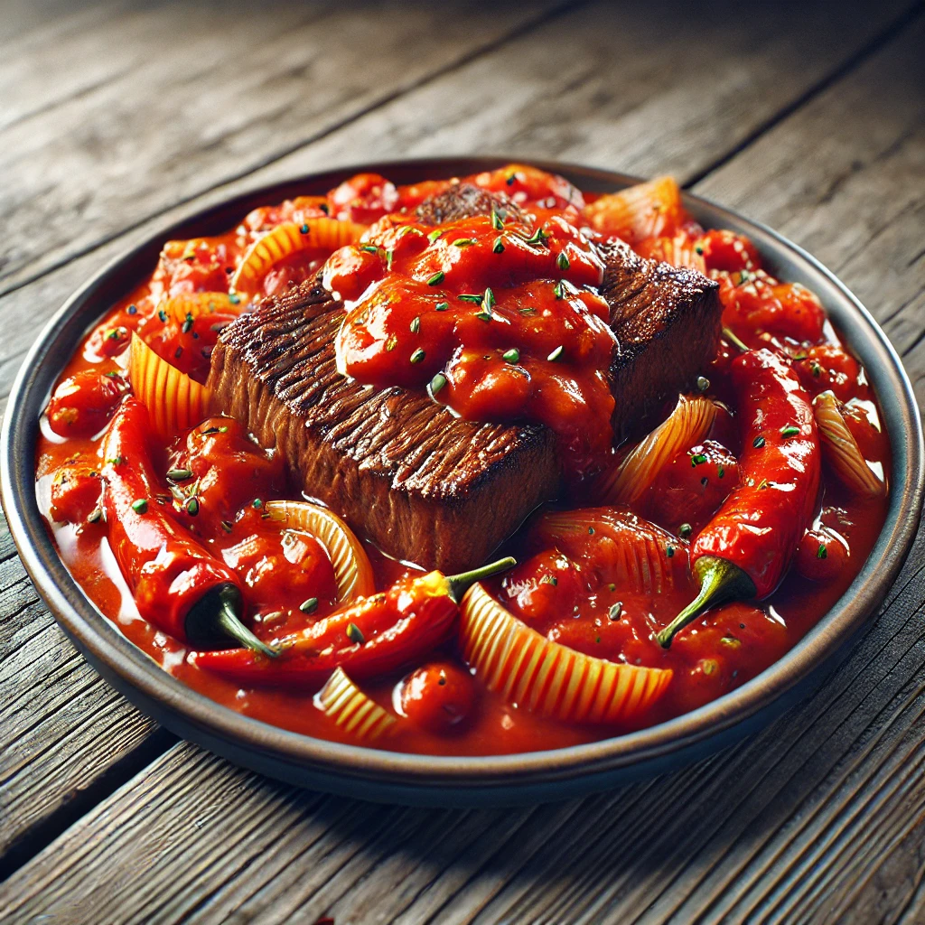 Lecsós szelet recept – lédús húslecsó, paprikával és paradicsommal.