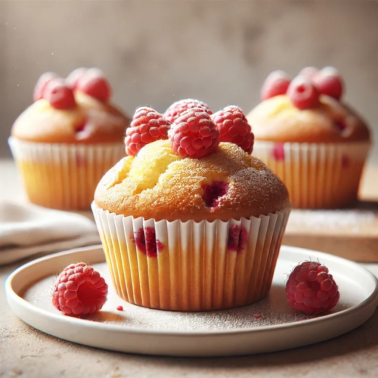 Málnás Cupcake tálalva