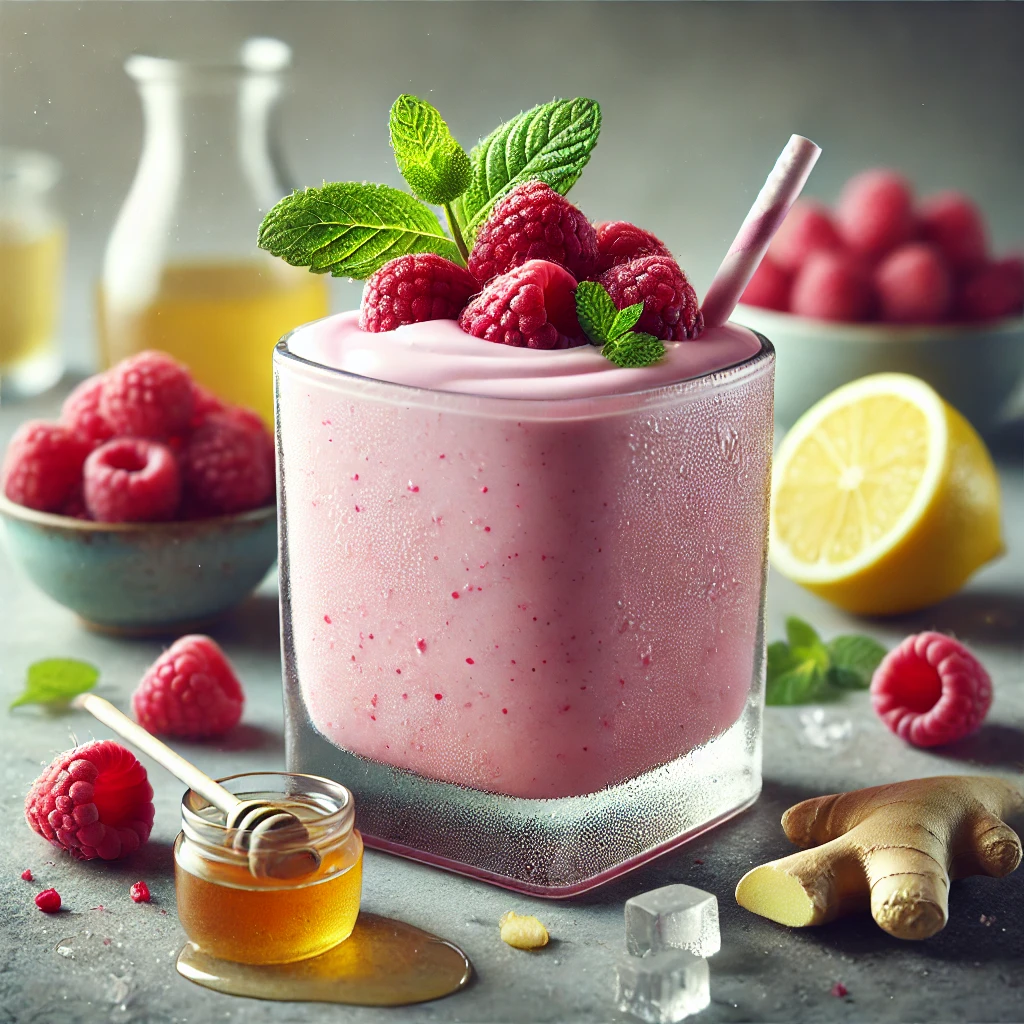 Egészséges és frissítő málnás smoothie gyömbérrel
