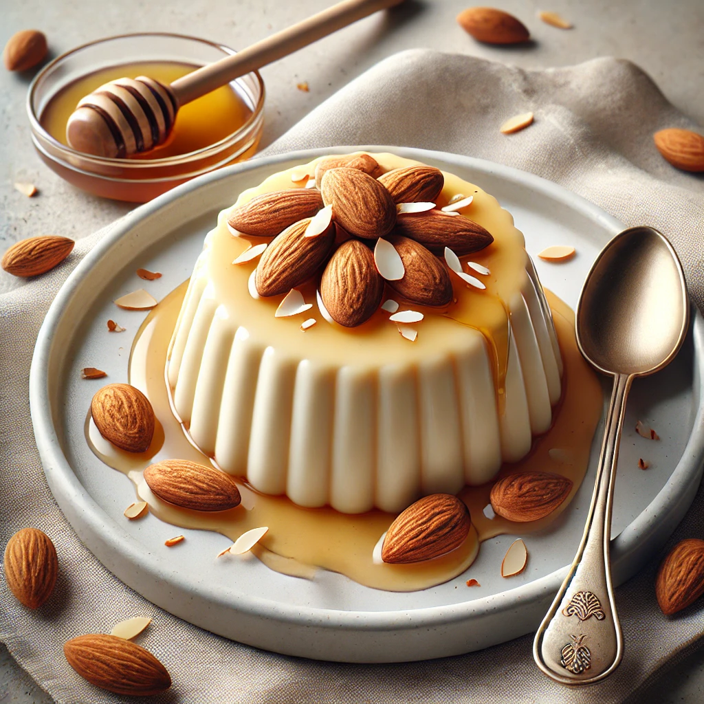 Krémes panna cotta mandulás ízesítéssel