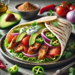 Mexikói stílusú gyros tortillában tálalva
