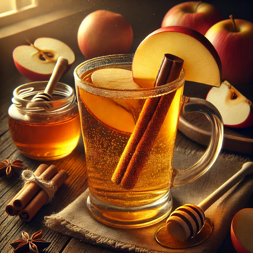 Meleg, fűszeres cider mézzel és almával