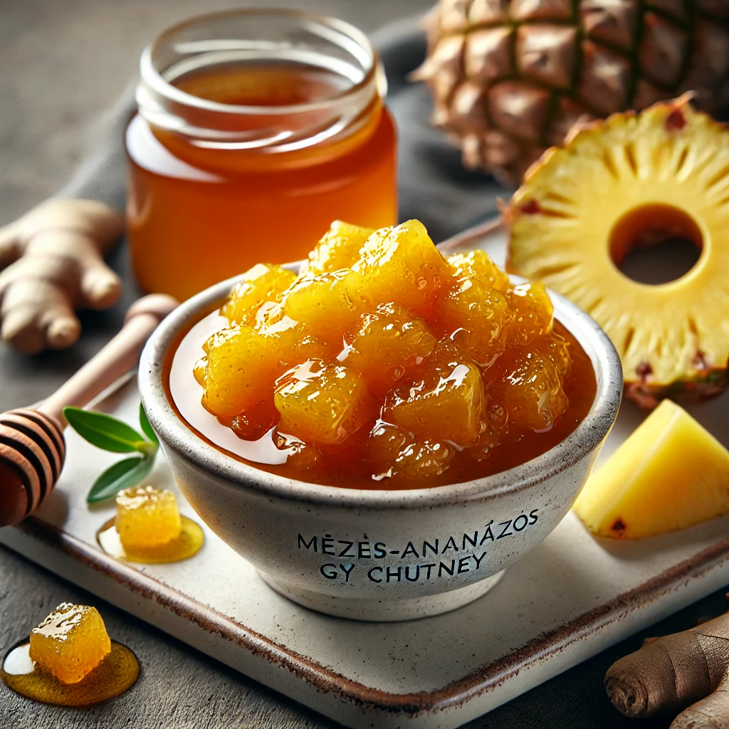 Édes és fűszeres mézes-ananászos gyömbér chutney sajtokhoz és húsokhoz