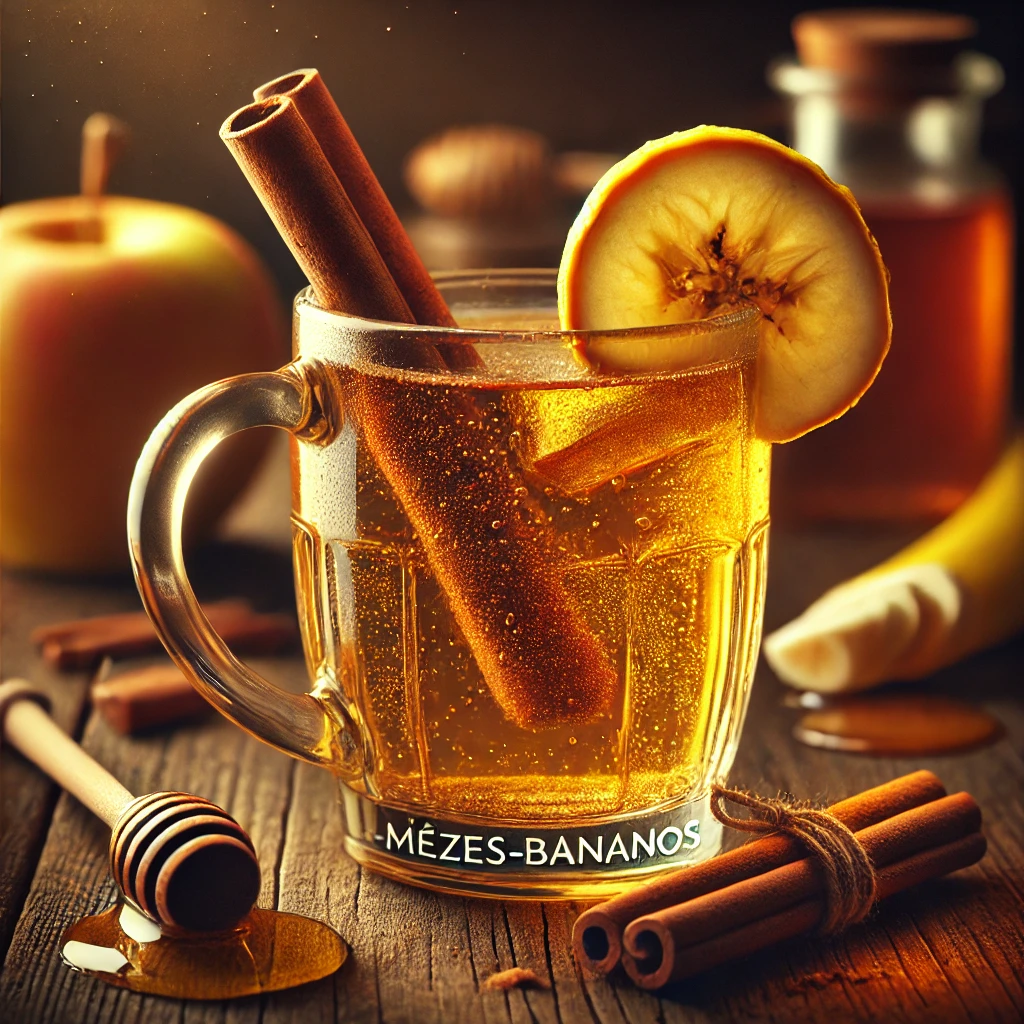 Meleg, fűszeres cider mézzel és banánnal