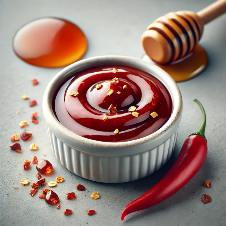Mézes chili barbecue szósz tálalva