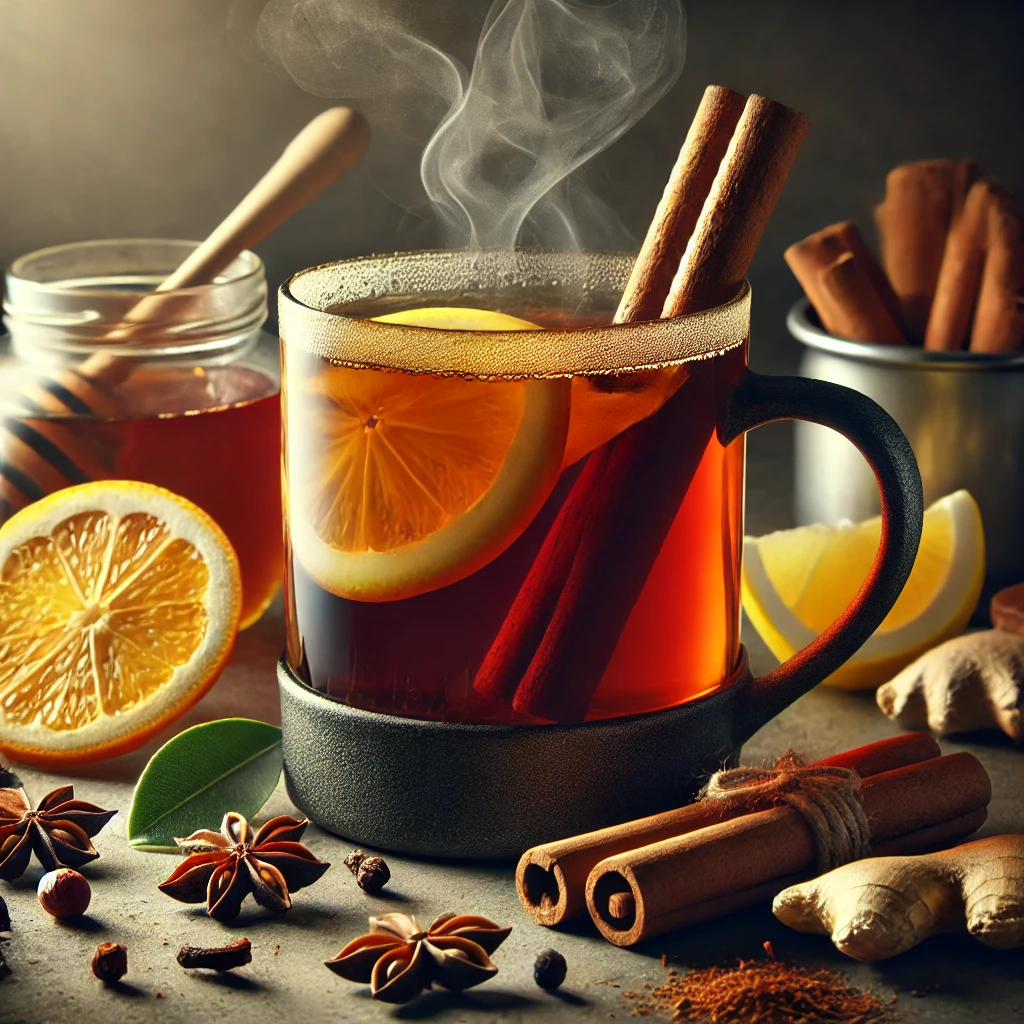 Melengető és nyugtató mézes tea fahéjjal és gyömbérrel