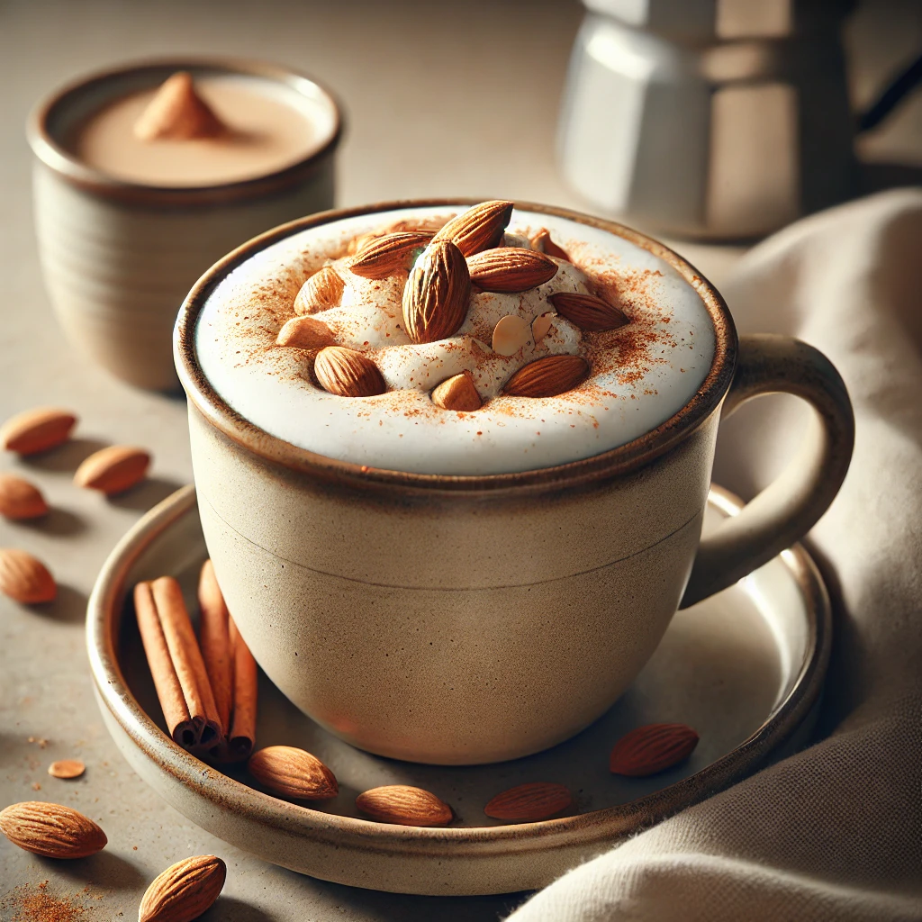 Krémes, házi készítésű mézes-mandulás latte tökéletes reggelekre