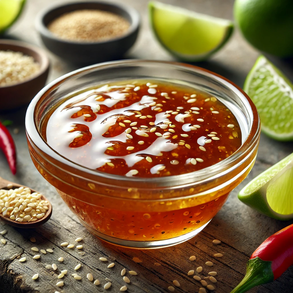 Édes és csípős mézes szezámos lime chili szósz házilag