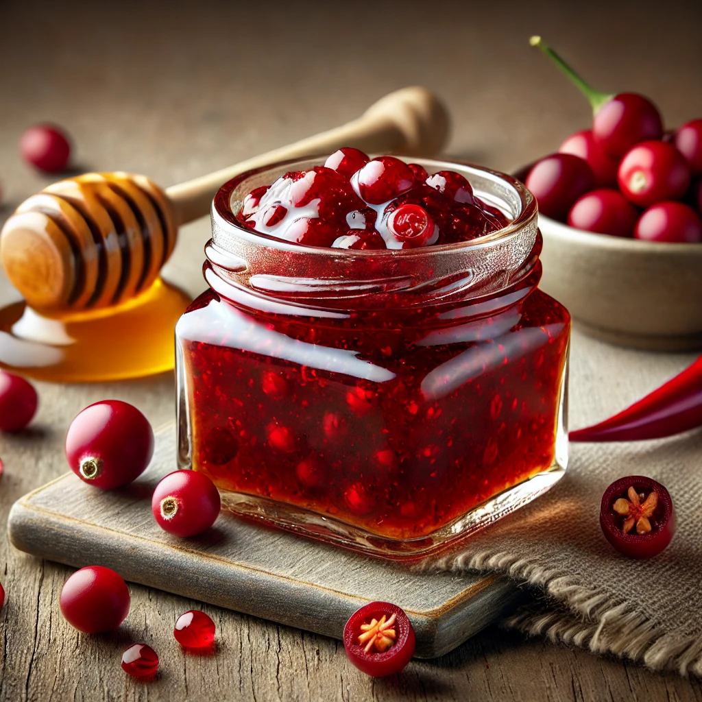Édes és csípős vörösáfonyás chili szósz házilag