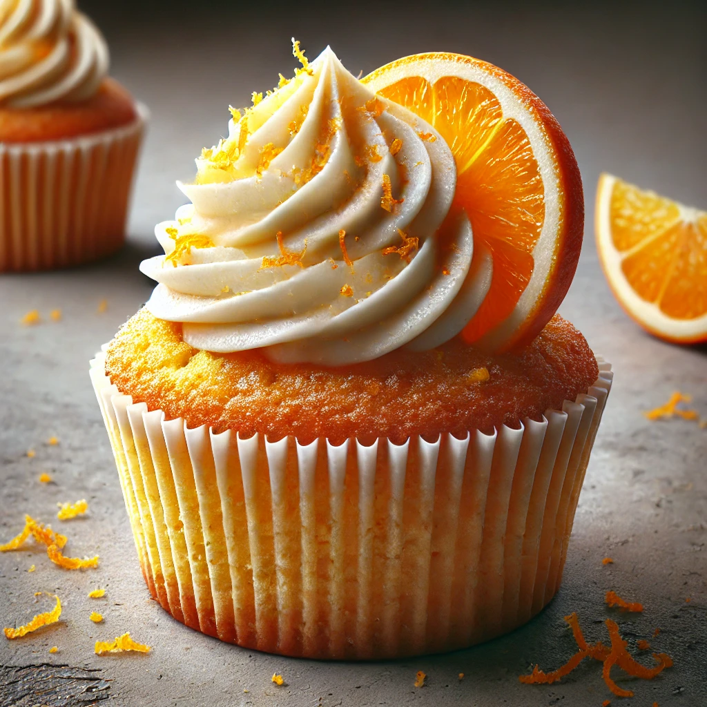 Friss és citrusos narancsos cupcake lágy krémmel