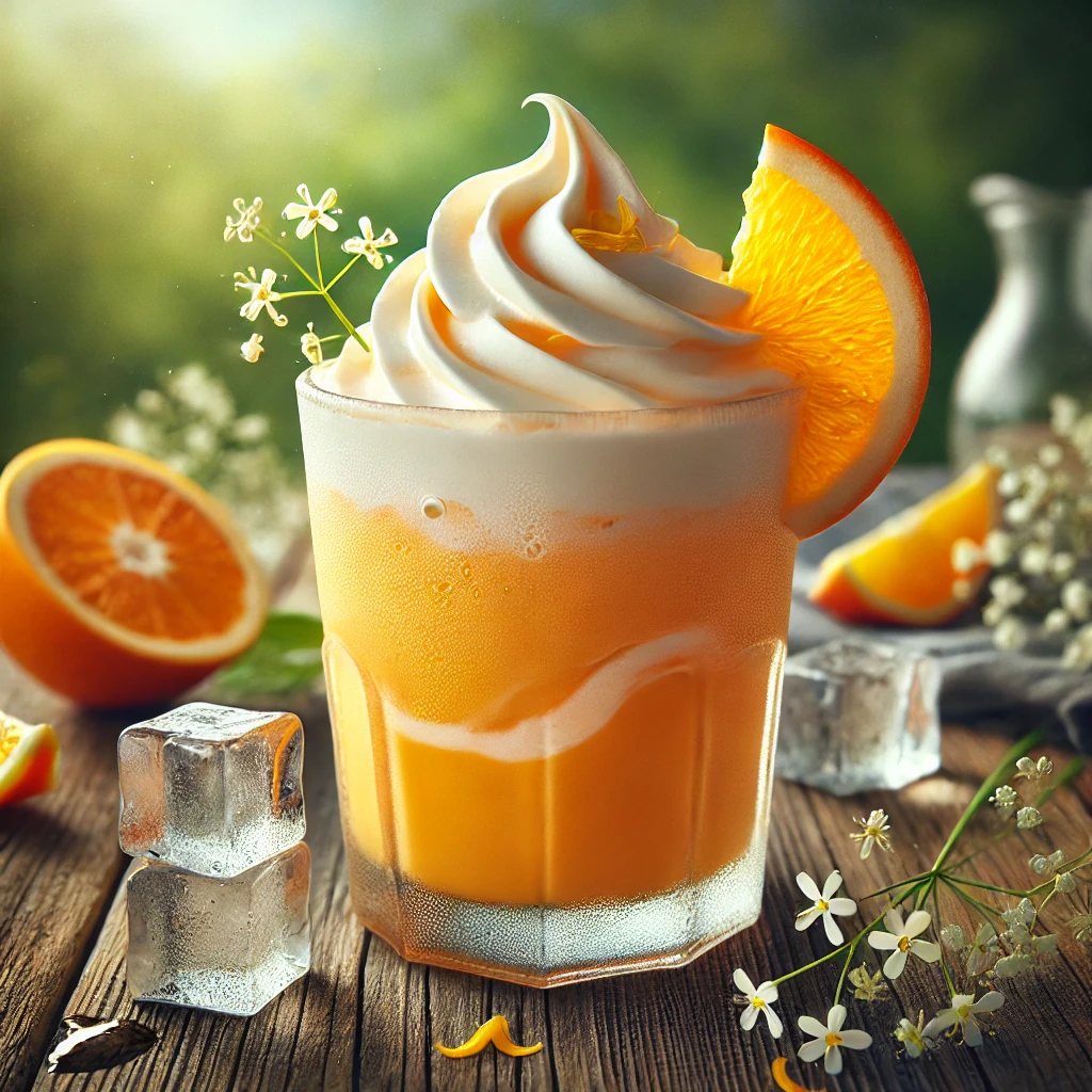Frissítő, jeges frappé narancs és bodza ízzel