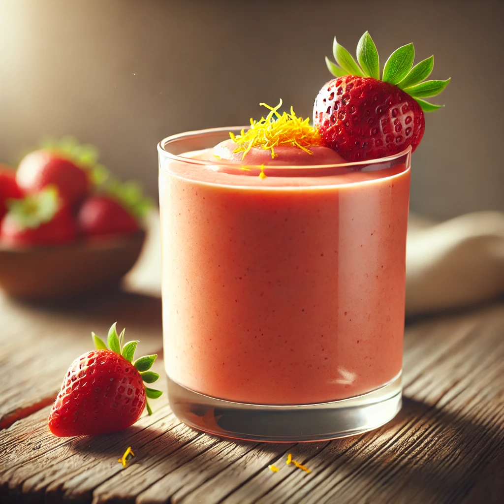 Krémes és gyümölcsös narancsos-epres smoothie házilag