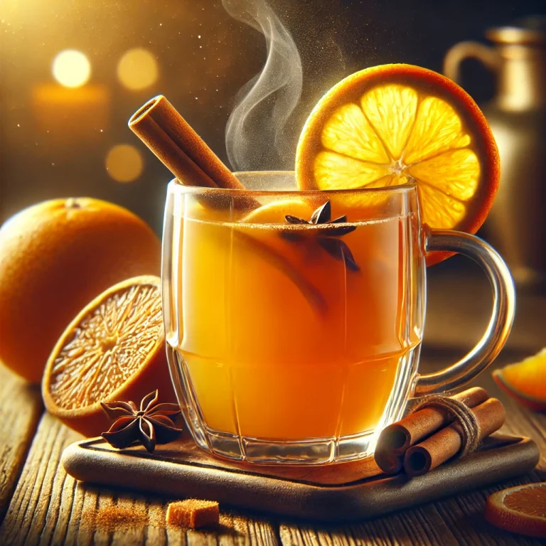 Narancsos-fahéjas punch tálalva
