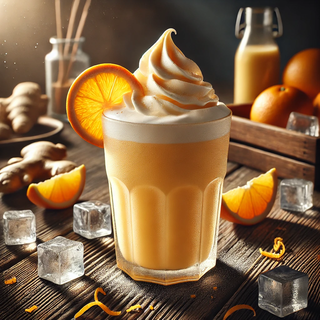 Frissítő, jeges frappé narancs és gyömbér ízzel