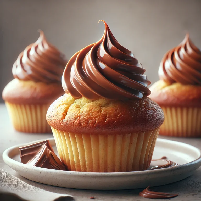 Nutellás Cupcake tálalva
