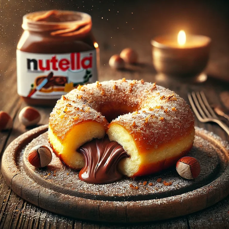 Nutellás kürtőskalács tálalva