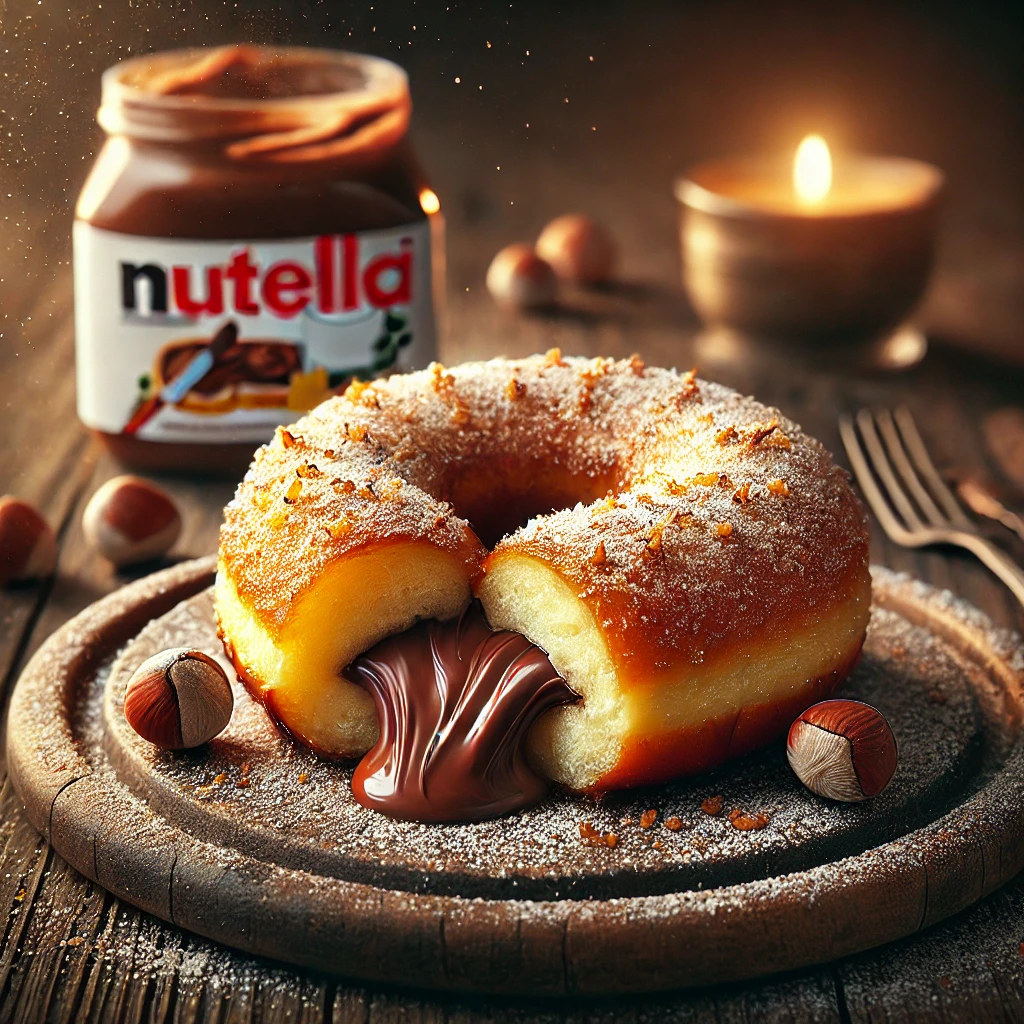 Ropogós kürtőskalács Nutellával és pirított mogyoróval
