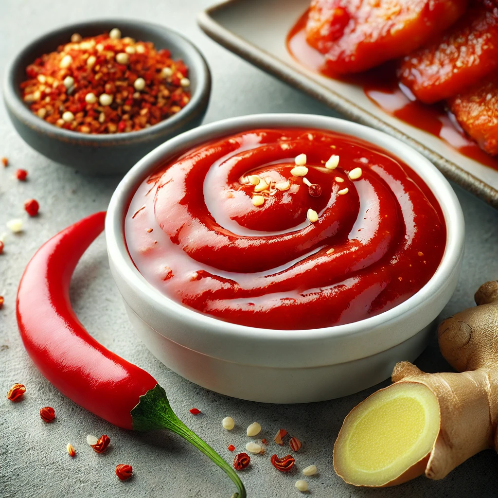 Fűszeres paradicsomos gyömbéres chiliszósz grillezett ételekhez