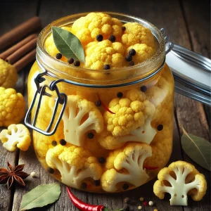 Quick and easy homemade pickled cauliflower