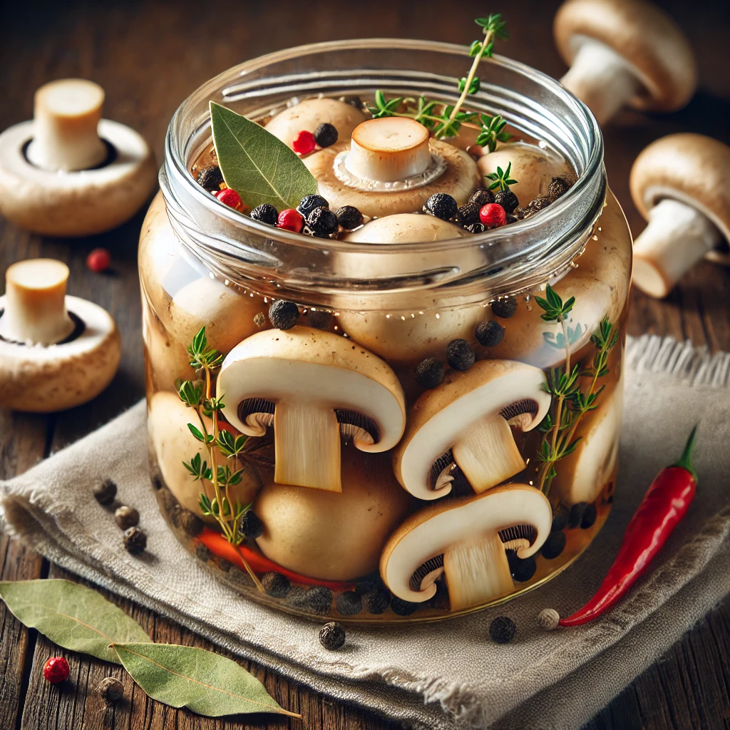 Quick and easy homemade pickled mushrooms