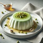 Pisztáciás panna cotta tálalva
