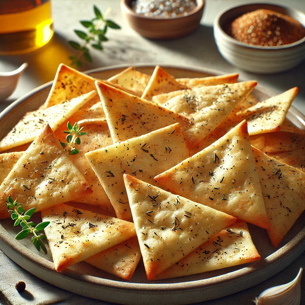 Sütőben sült, fűszeres pita chips házilag elkészítve
