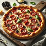 Pepperonis pizza mozzarellával és parmezánnal