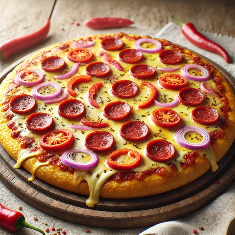 Costa Rica-i stílusú pizza chorizo costarricense és helyi sajtokkal