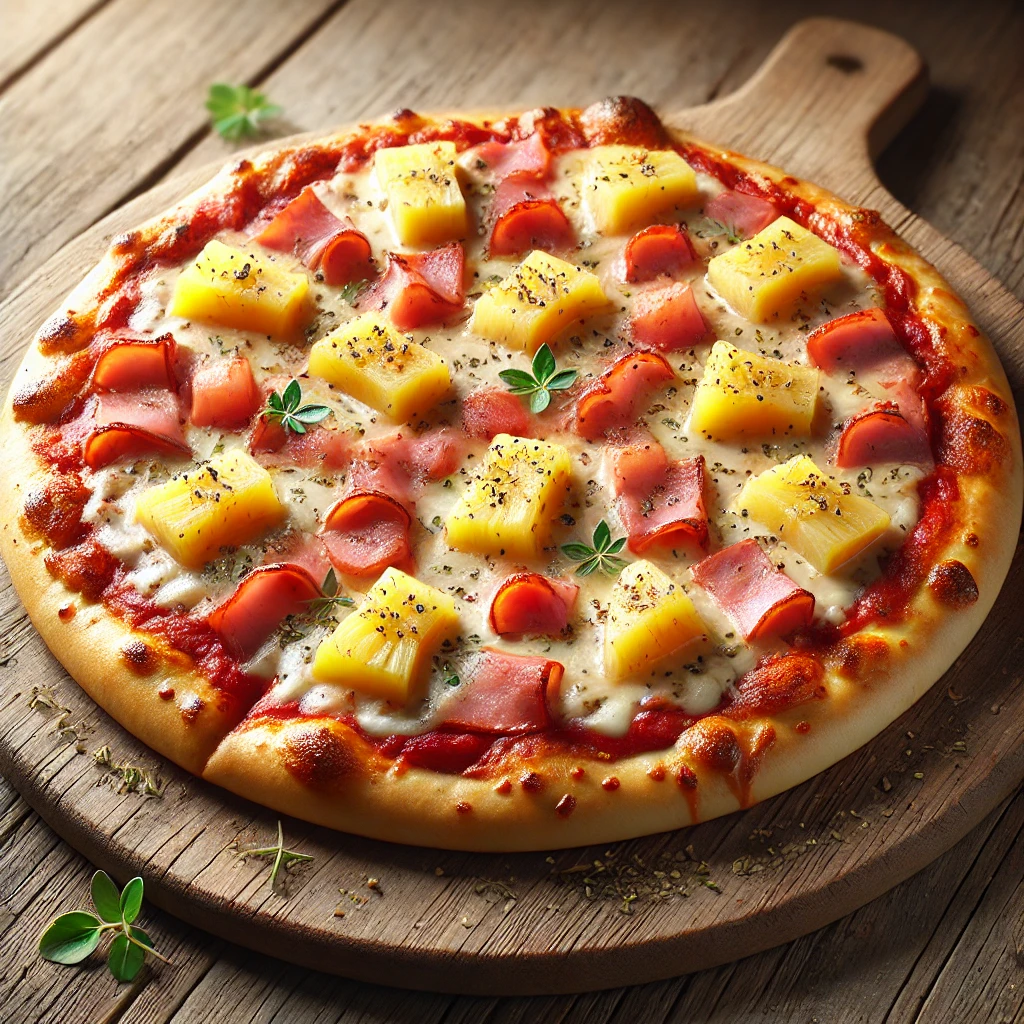 Sonkás-ananászos kanadai pizza