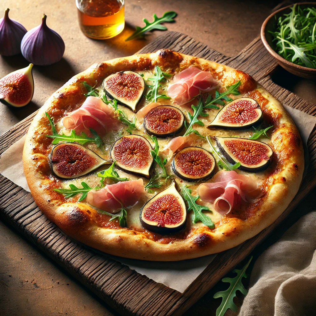 Olasz fügés és prosciuttós pizza házilag készítve
