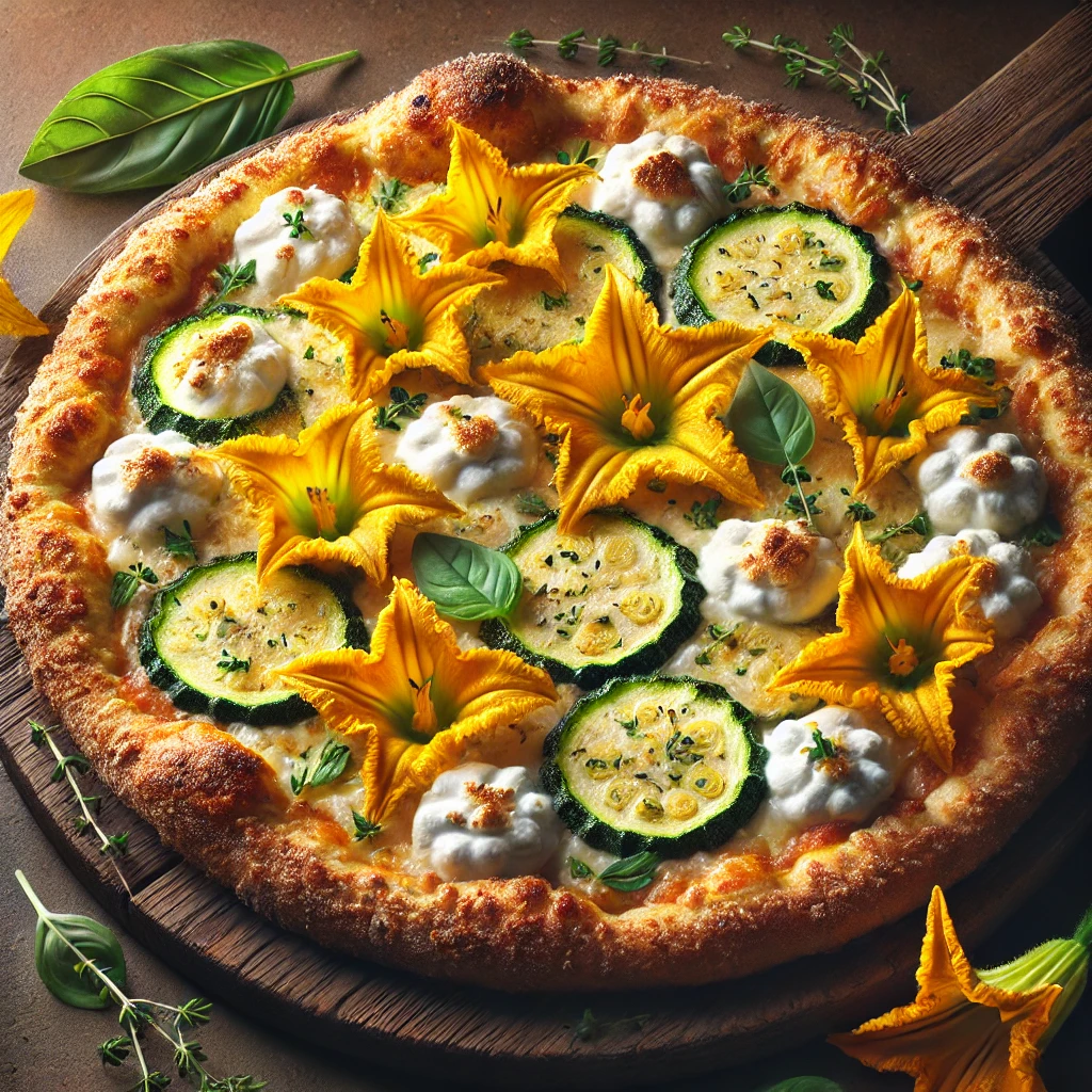 Olasz cukkinivirágos pizza házilag