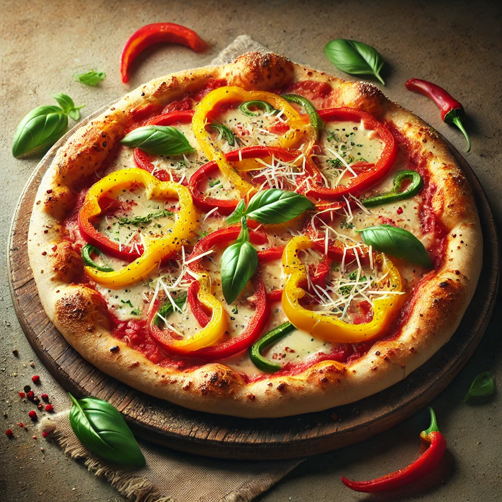 Olasz paprikás pizza házilag készítve