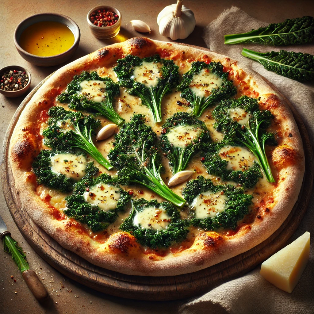 Olasz fodros keles pizza házilag készítve