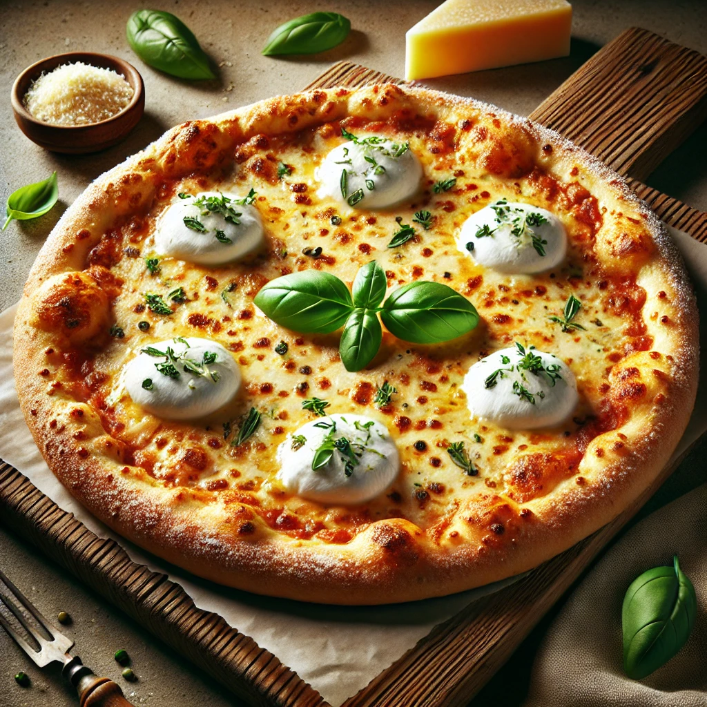 Olasz pizza mascarpone, mozzarella és parmezán sajttal