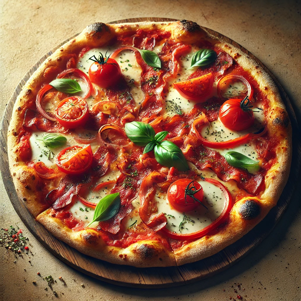 Olasz házias stílusú pizza házilag készítve