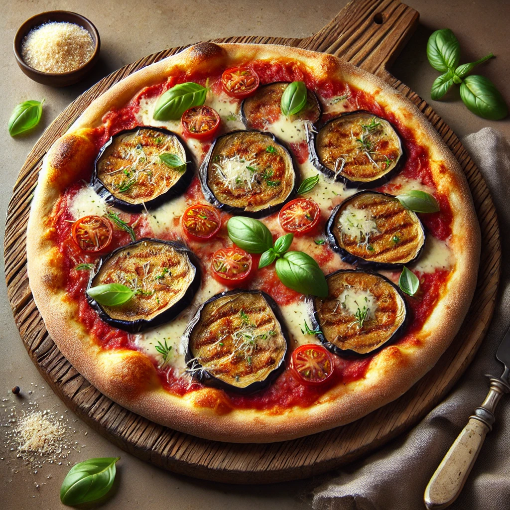 Olasz padlizsános pizza házilag készítve