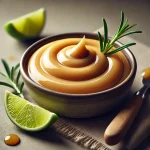 Rozmaringos lime gyömbér mártás tálalva