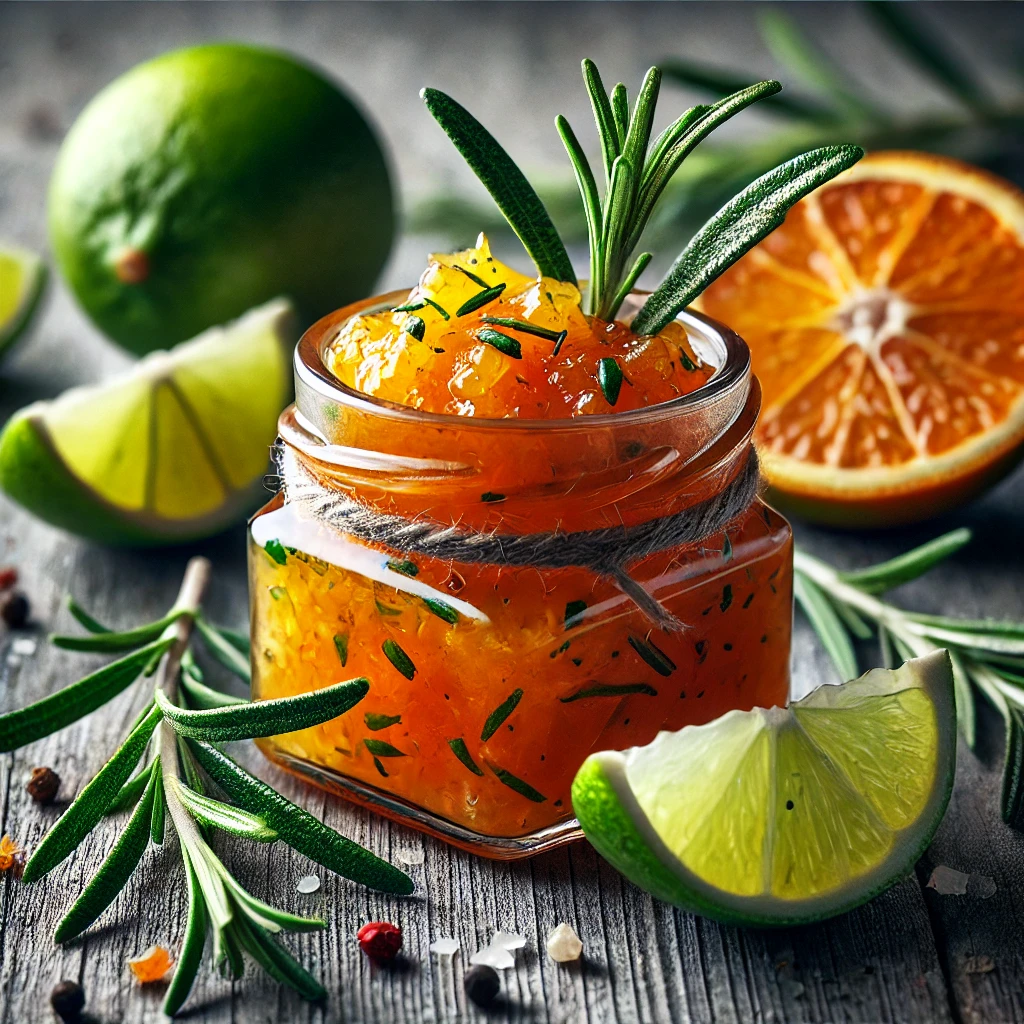 Citrusos, fűszeres chutney friss rozmaringgal