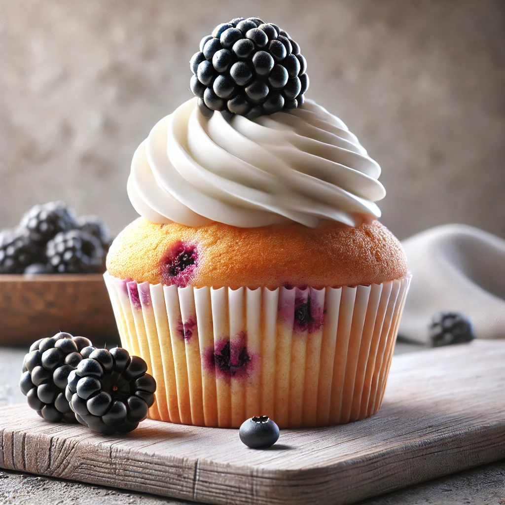 Lágy és gyümölcsös szedres cupcake krémes díszítéssel