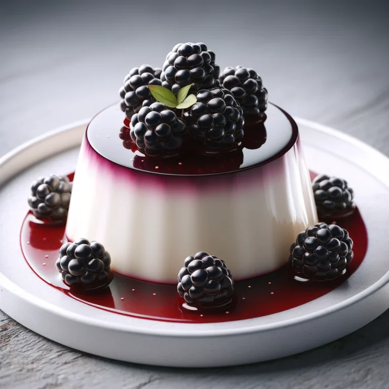 Szedres panna cotta tálalva