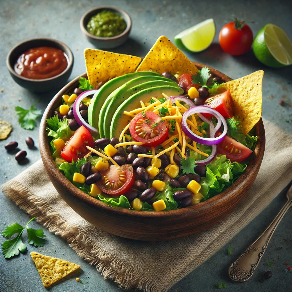 Ízletes és ropogós taco saláta tortilla chipsszel