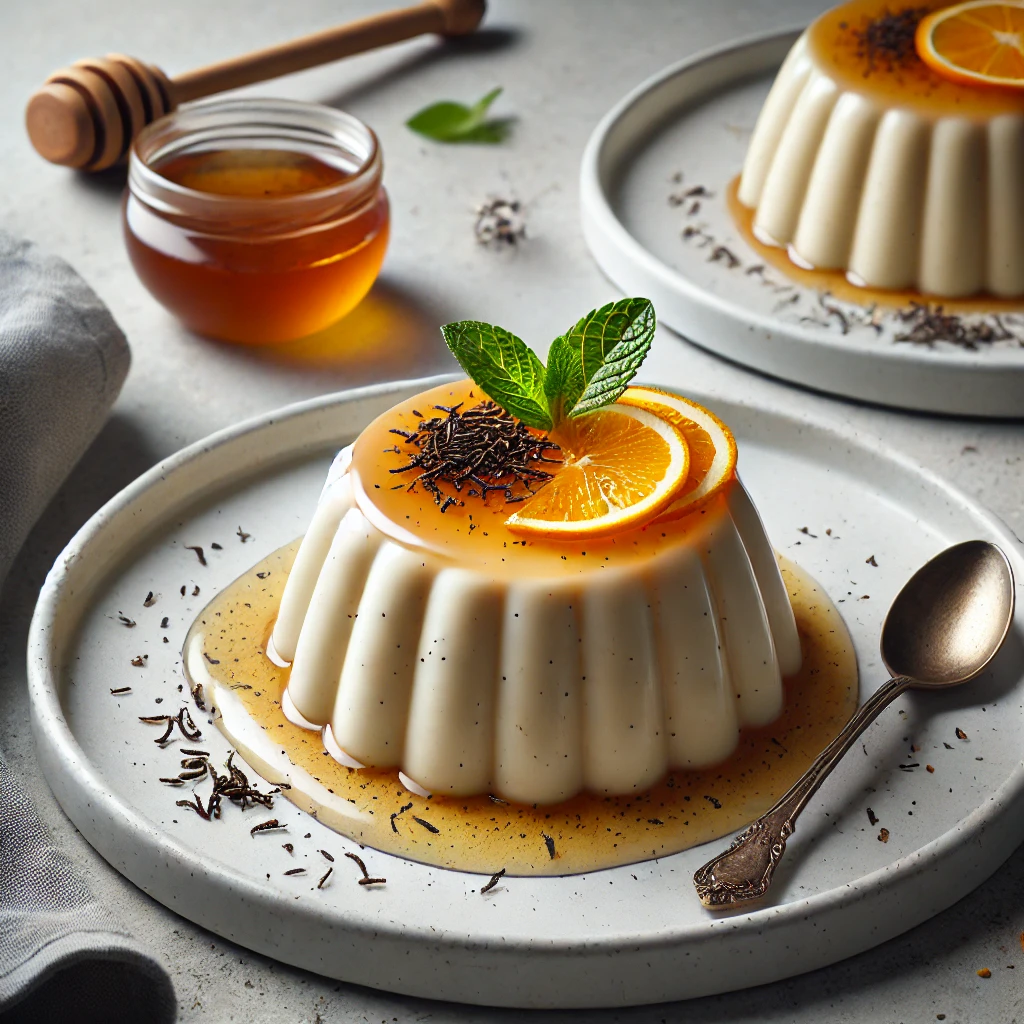 Krémes panna cotta Earl Grey teával ízesítve