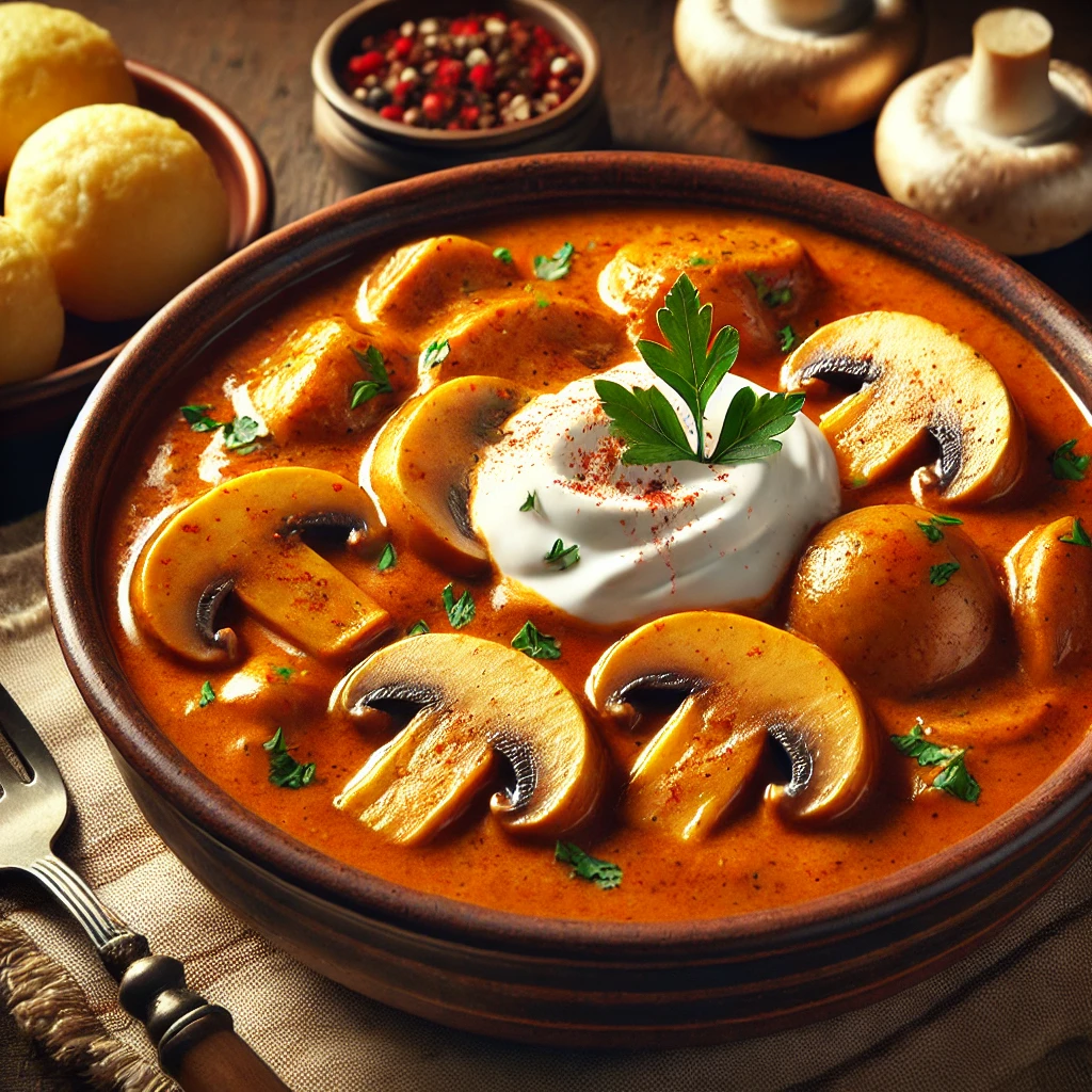 Tejfölös gombapaprikás recept – Krémes és fűszeres magyar klasszikus