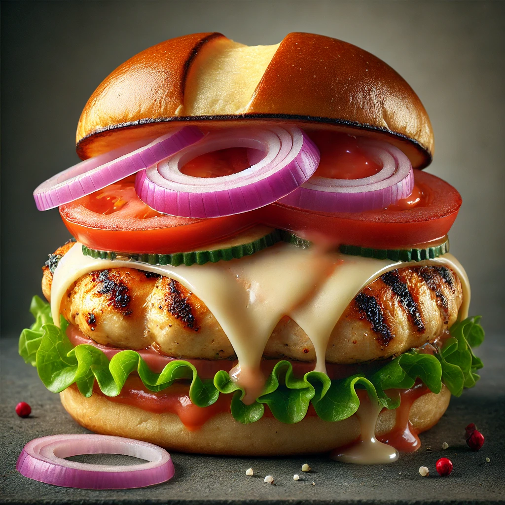 Szaftos és krémes töltött csirkés hamburger otthon