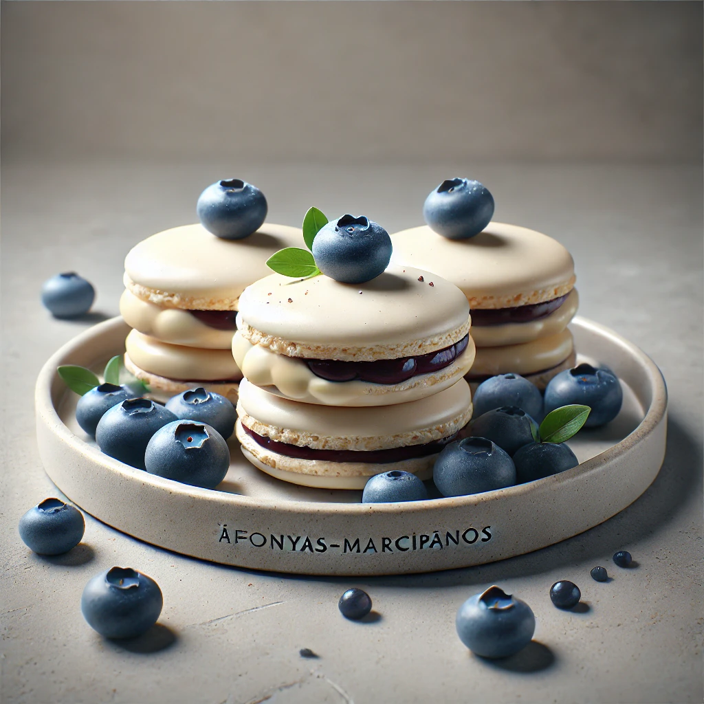 Áfonyás és marcipános ízvilággal készült macaron