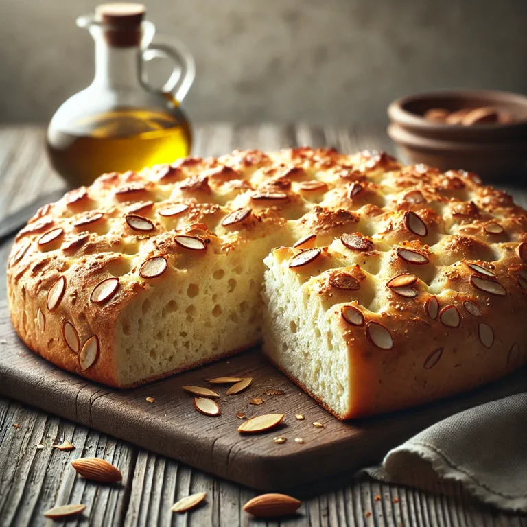 Alacsony szénhidráttartalmú focaccia tálalva