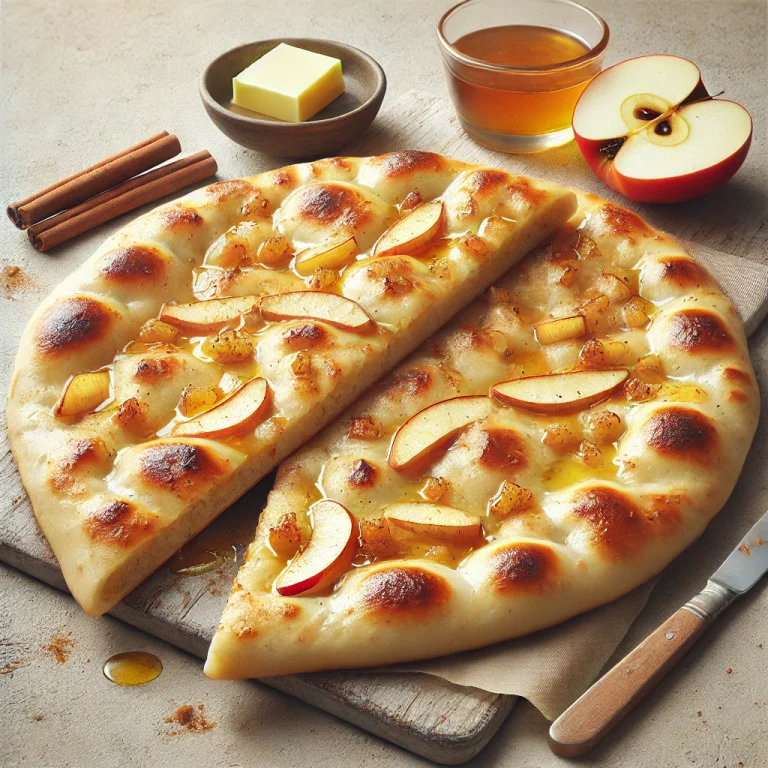 Almás-fahéjas naan kenyér tálalva