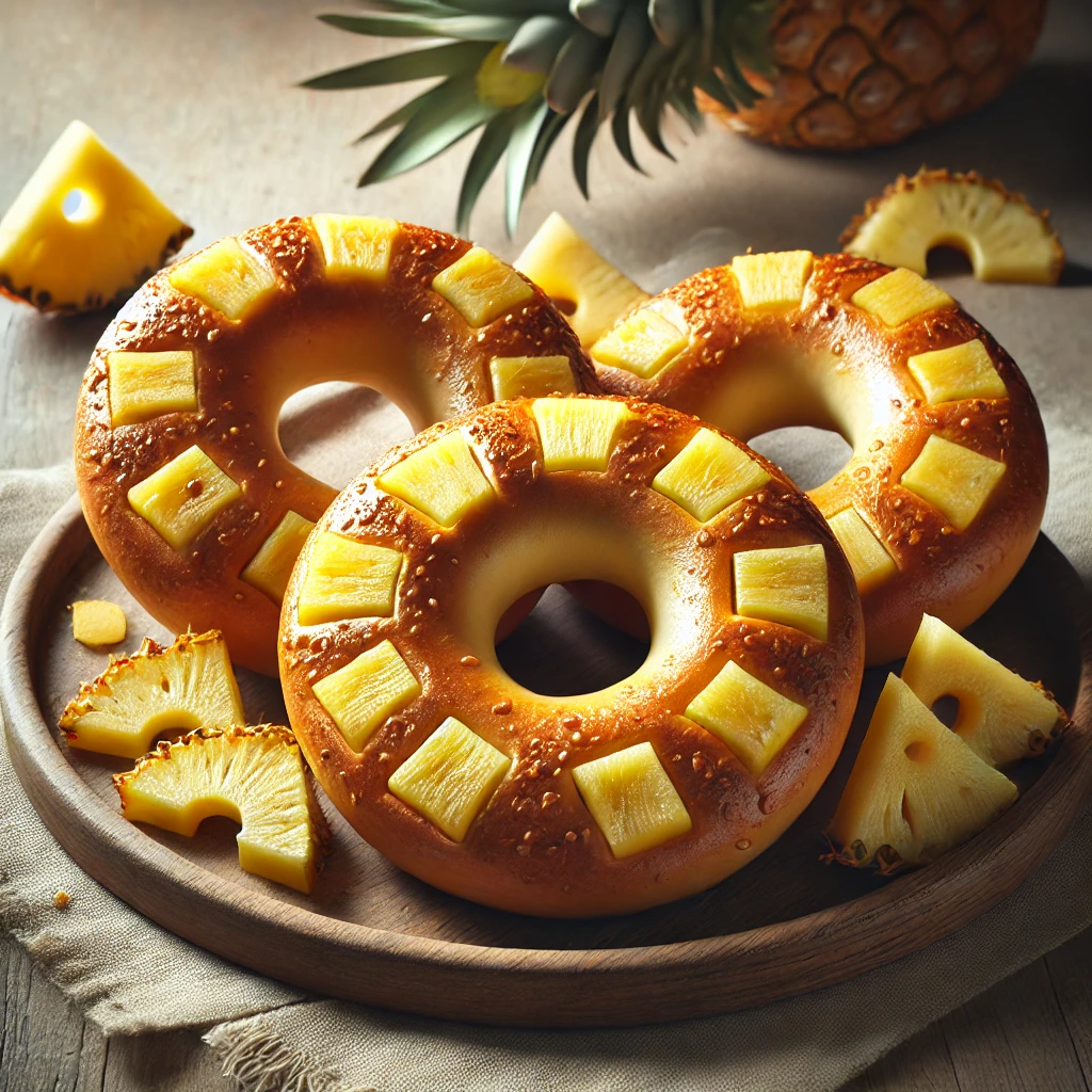 Friss, házi készítésű ananászos bagel